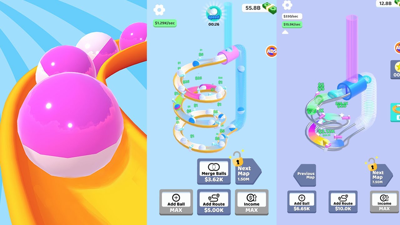 Marble ASMR Race Marble Run Rolling Ball Satisfying Mobile Gameplay IOS