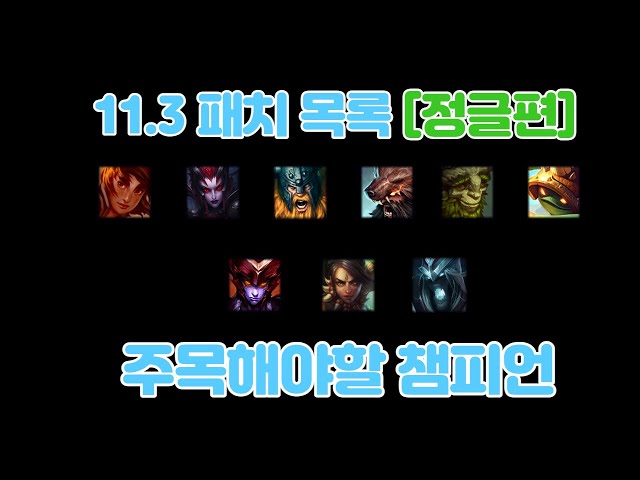 11.3 패치 및 주목해야할 정글챔피언