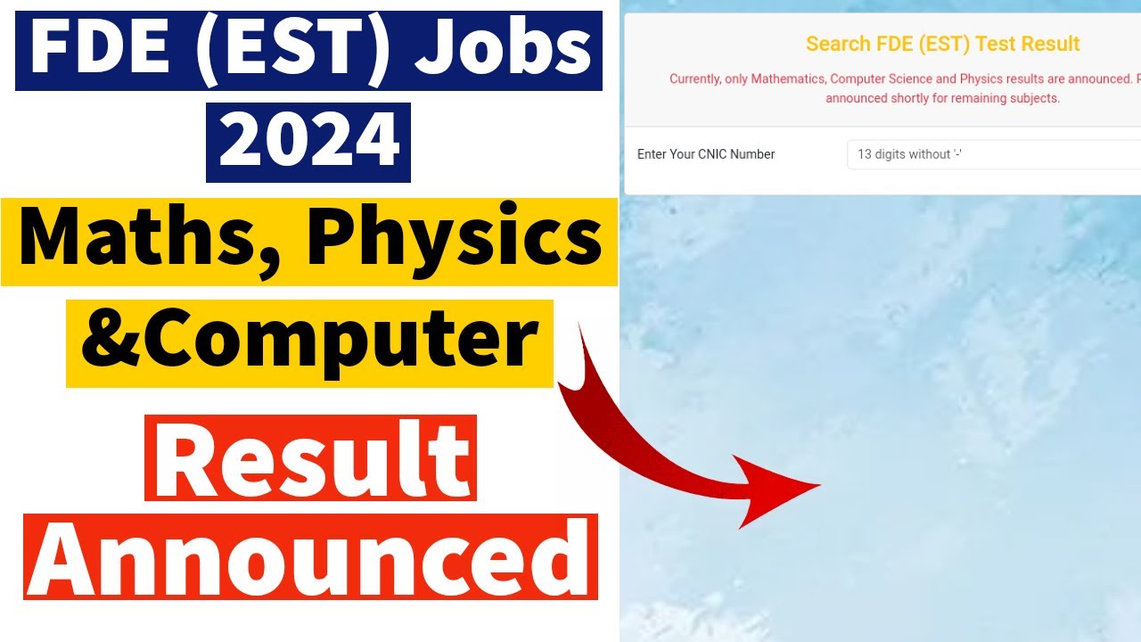 FDE (EST) Test Result Announced 2024 - FDE (EST) Result Announced