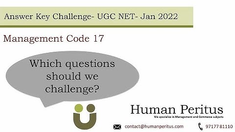 Management Code 17- Answer Key Challenge- UGC NET