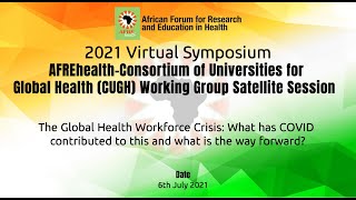 AFREhealth-Consortium of Universities for Global Health (CUGH) Working Group Satellite Session