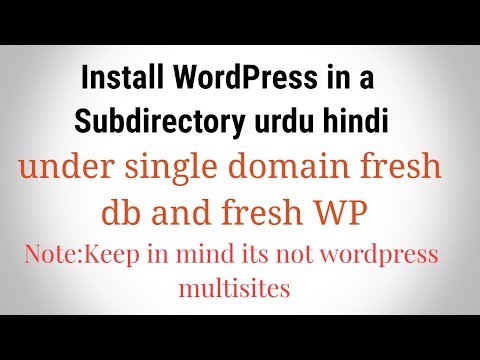 How to Install WordPress in a Subdirectory in urdu hindi