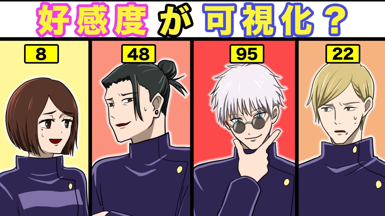 【呪術廻戦×声真似】もしも五条悟たちの好感度が可視化されたらどうなる？【LINE・アフレコ・五条悟・夏油傑・家入硝子・七海健人・呪術廻戦０】