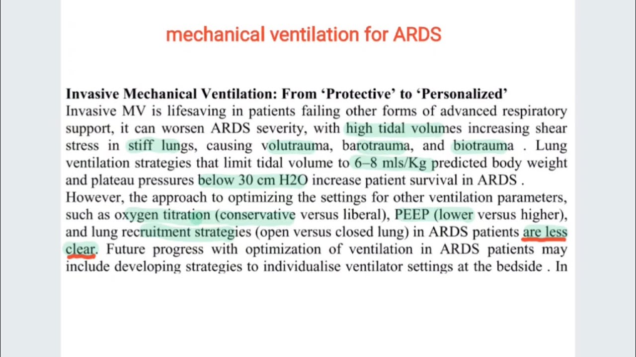 #عناية نضري _ وزاري مرحلة ثالثة شرح محاضرة ال part 1 ( ARDS) .