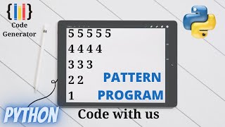 Pattern Program For Python | Python for Beginner | Code Generator | CG. Wealth