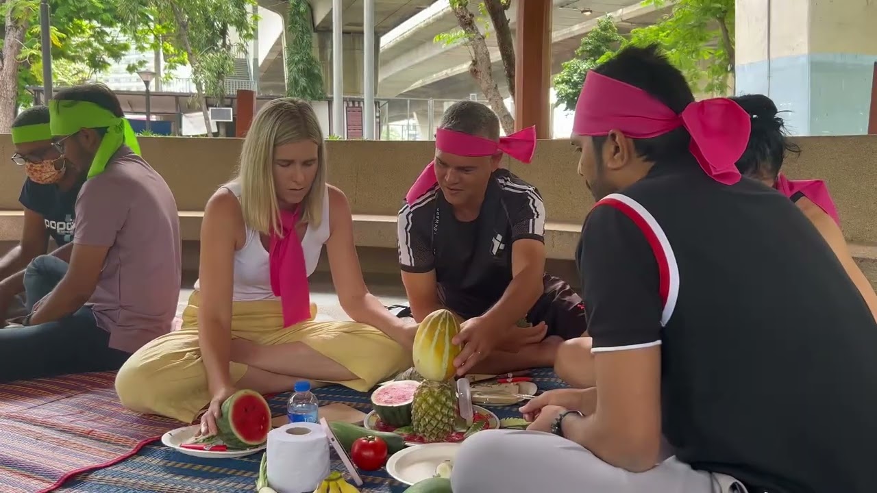 🎨 Fruit Carving Challenge | Thai Cultural Team Building Activity in Thailand