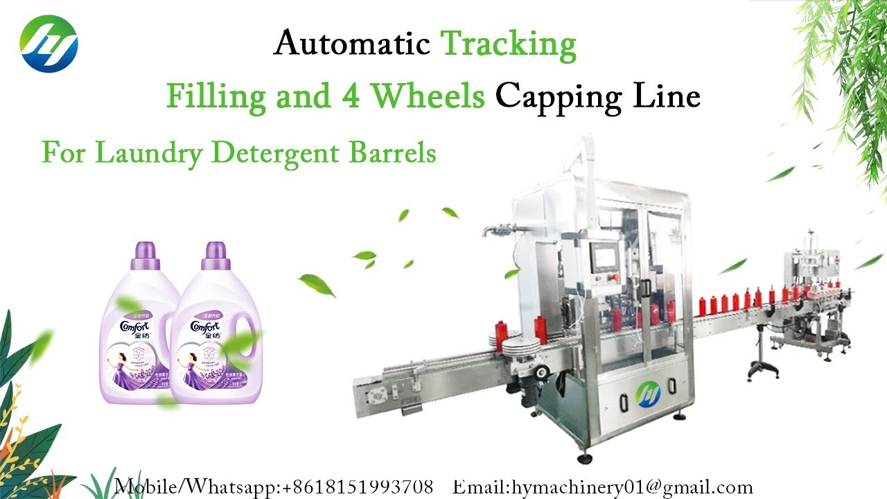 Automatic Tracking Filling and 4 Wheels Capping Line for laundry ...