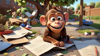 The Monkey Who Ate My Homework 🐵📚 | Fun Storytime for Kids | Preschool Educational Video