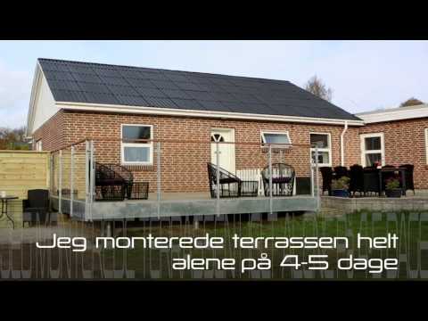 Terrasse til huse med høj kælder eller skrående underlag