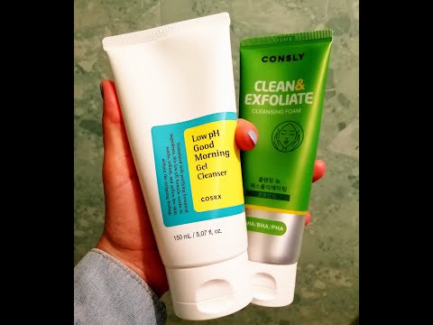 отзыв Cosrx Гель для умывания Low pH Good Morning Cleanser и CONSLY Пенка с AHA, BHA, PHA кислотами