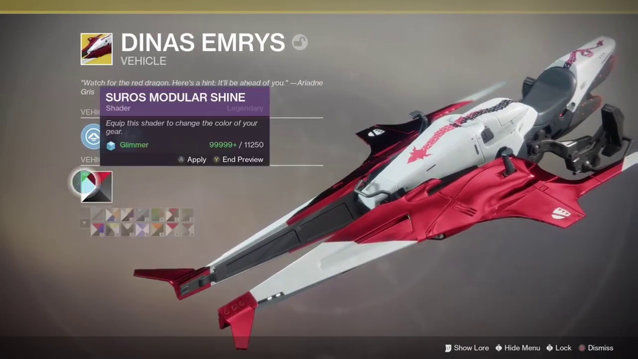 Destiny 2 Exotic Sparrow - Dinas Emrys