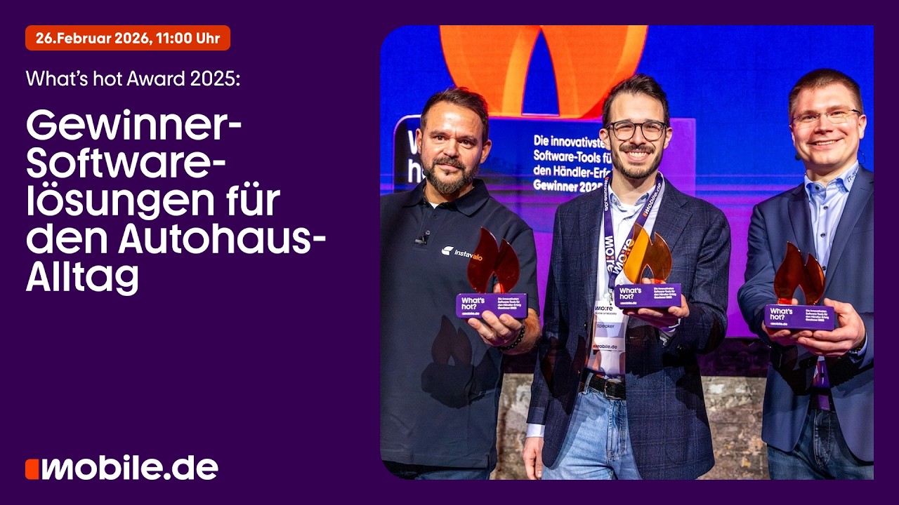 Live Webinar - What’s hot Award 2025: Gewinner-Softwarelösungen für den Autohaus-Alltag