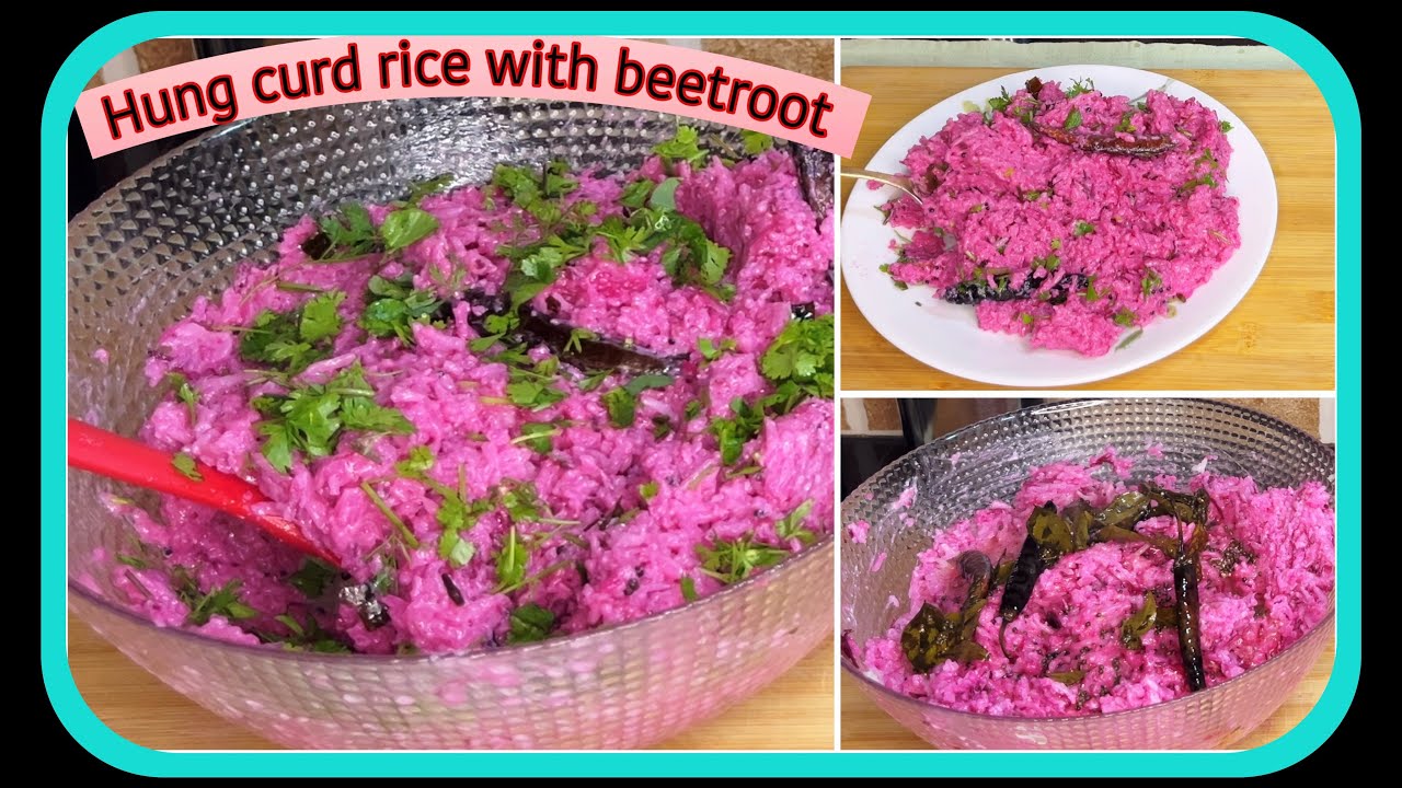 how to make hung curd rice with beetroot|hung curd rice aur beetroot ...