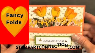 Fancy Folds:  Tulip Curved Fold Card using  the Flower Tulips Dies