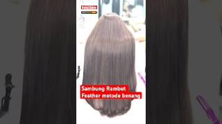Rambut Sambung Feather metode Benang  #hairextensions  #shortvideo  #short