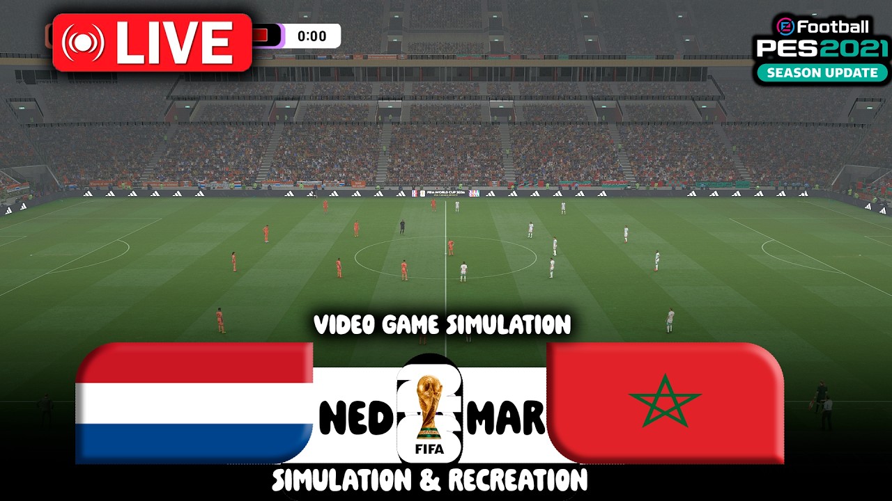 🔴PES 2021 | NETHERLANDS vs MOROCCO | Video Game Simulation | CPU vs CPU  | PES 2021 next gen