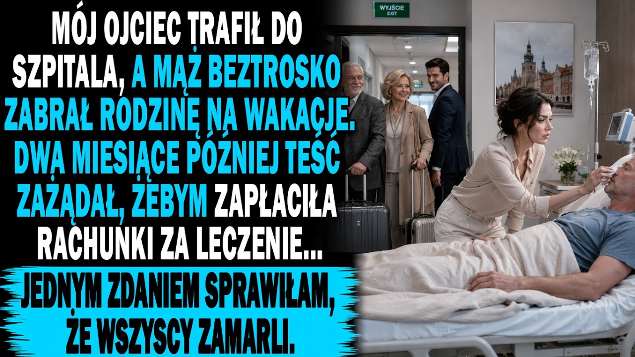 „Tomek, ojciec umiera, a ty mi mówisz, że wycieczka do Korei jest ważniejsza?!” – krzyknęłam do słuchawki, stojąc na środku szpitalnego korytarza. A on odpowiedział z obojętnością, że bilety są...