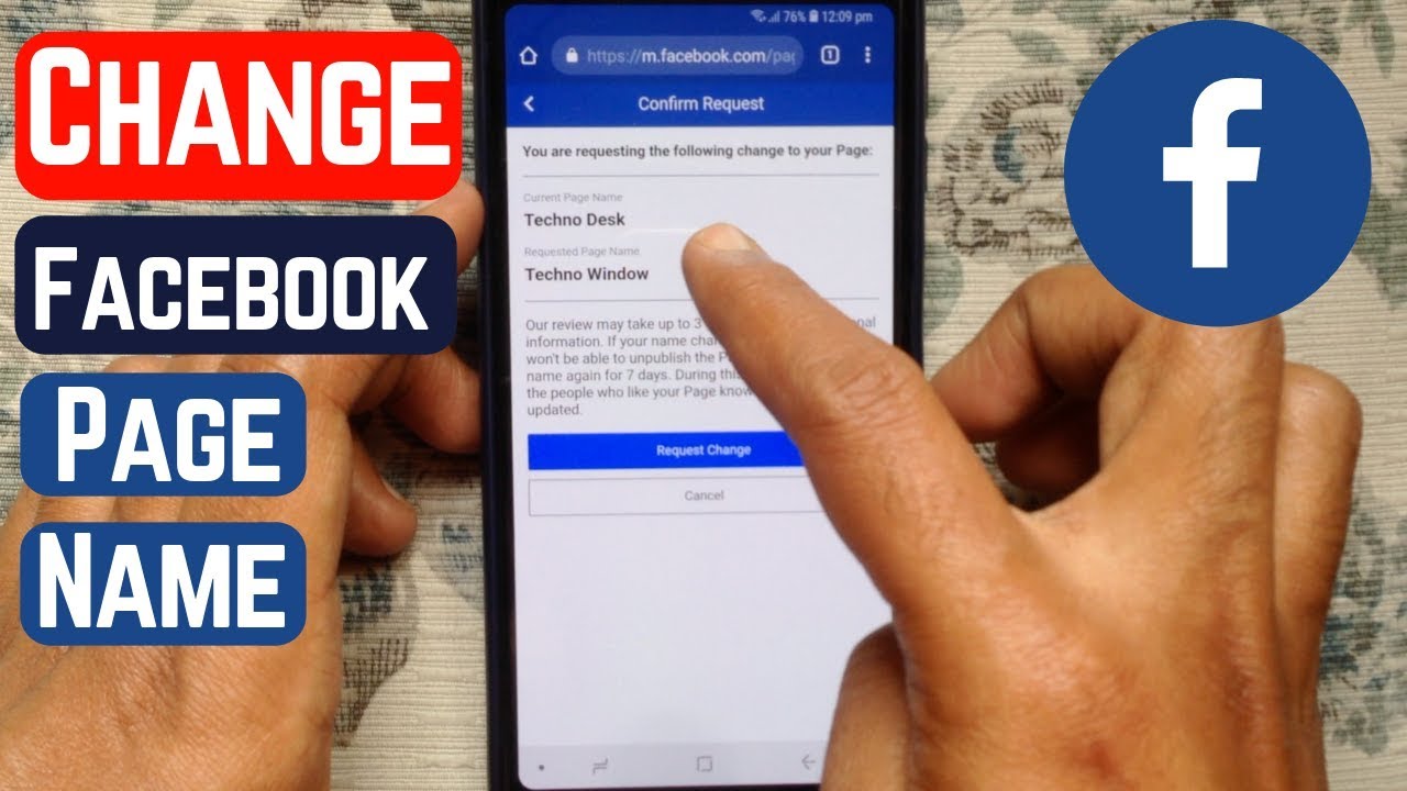 How To Change Facebook Page Name 2019 Youtube