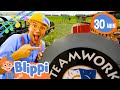 Teamwork Makes the Train Work! | Blippi Music for Children | Nursery Rhymes for Babies