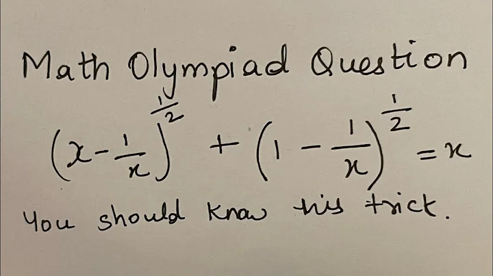 U.S | You should know this Trick!! Math olympiad equation