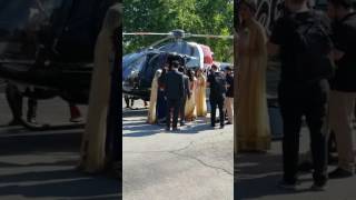 Kevin&#39;s Helicopter landing in Jaan Wedding