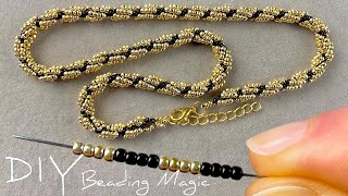 Easy Beaded Rope Necklace Tutorial: Beaded Spiral Rope | Seed Bead Jewelry Making
