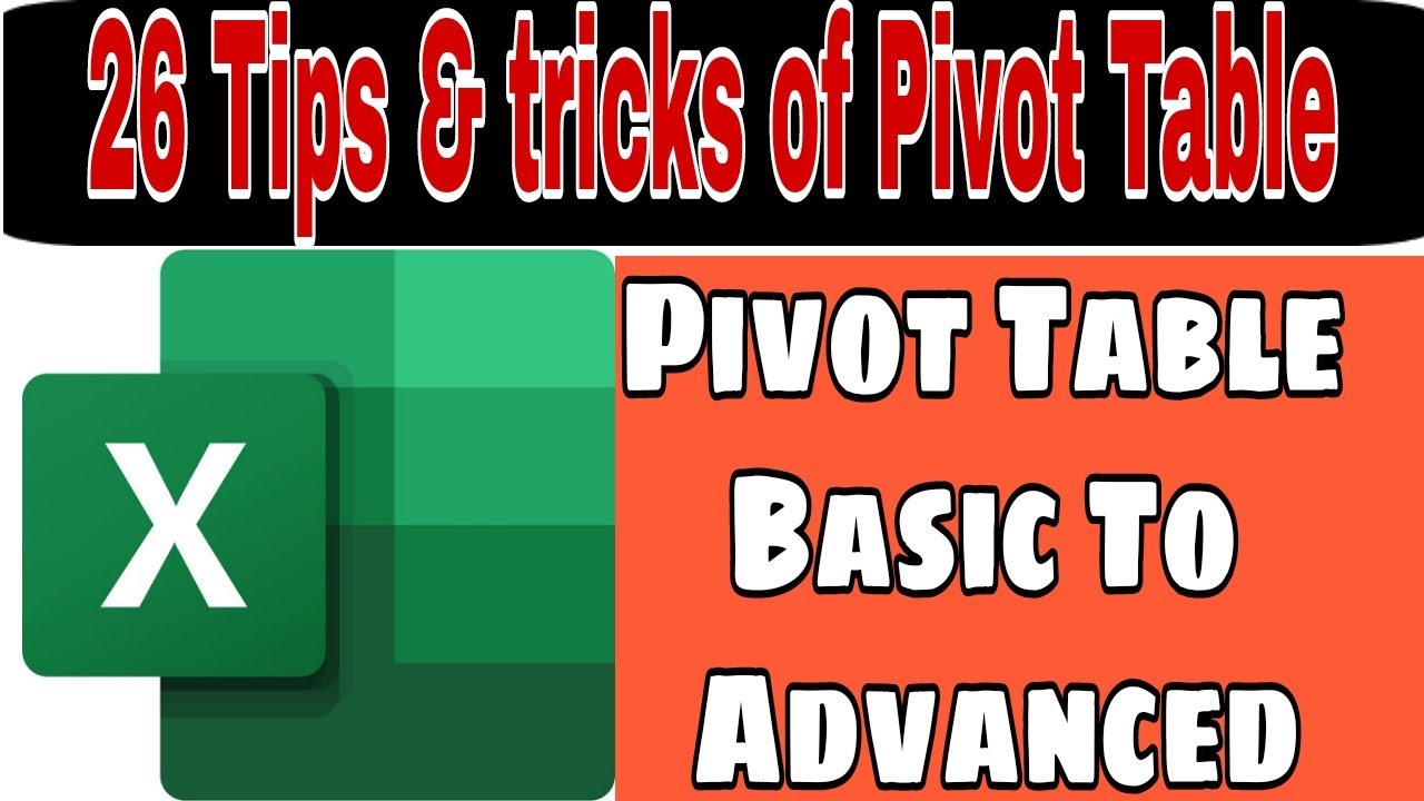 Pivot Table Basic To Advanced MS Excel Tutorial - YouTube