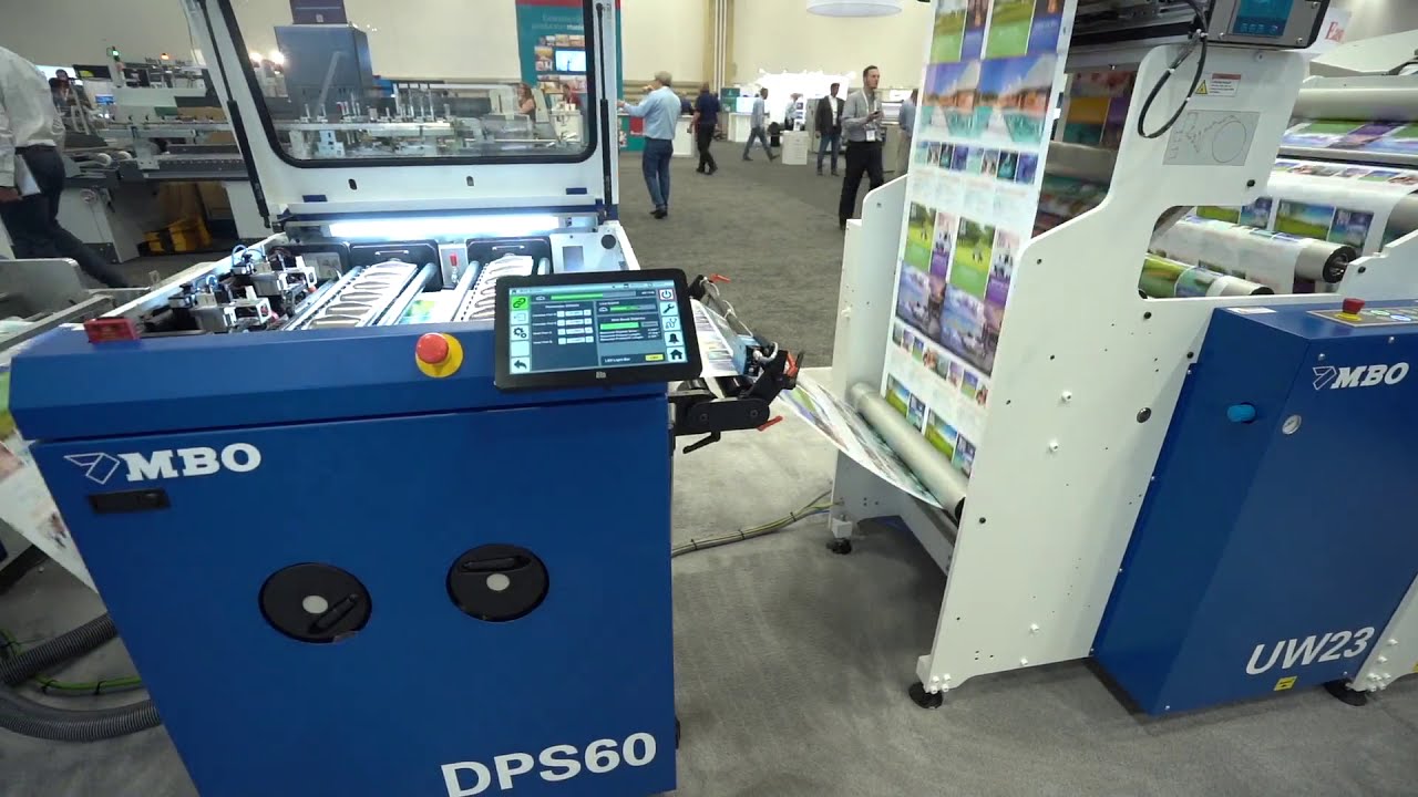 MBO Roll Fed SVC Web Finishing Line: 3-panel self-mailers, 2-up & banded, with dynamic perf