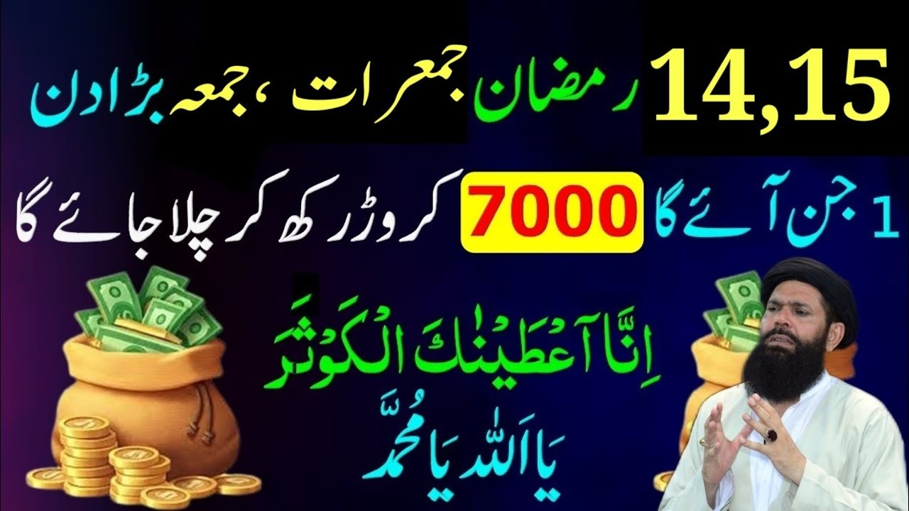 14,15 Ramazan 1 Bar Suno Powerful Wazifa | Surah Kausar Ya Allah Ya Muhamad Se Har Hajat Puri
