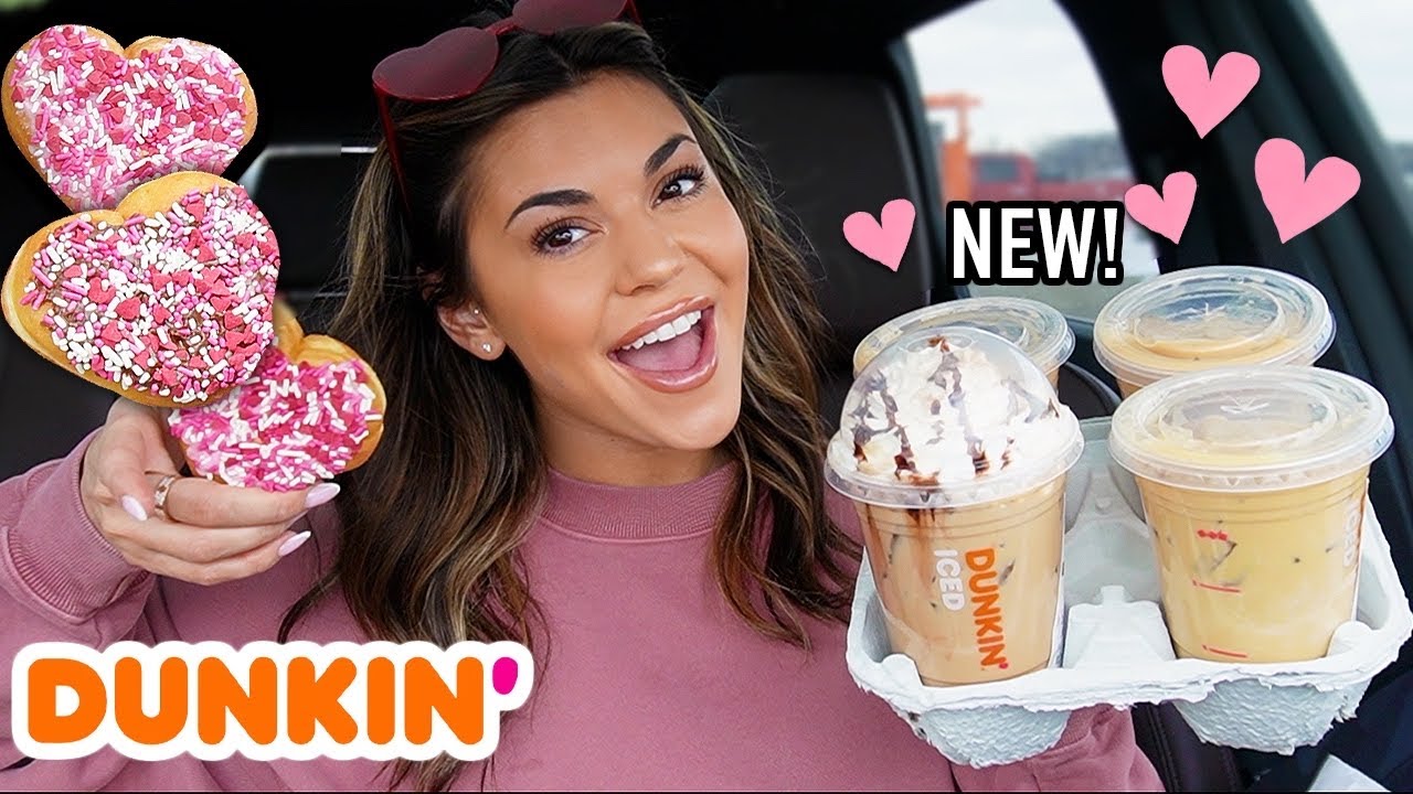 Trying Dunkin's NEW Valentine's Day Menu! 💖🍩