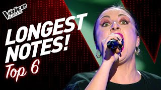 Video thumbnail of "The LONGEST NOTES ever on The Voice! | TOP 6"