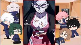 🔥 TOP 3 🔥 Jujutsu Kaisen Reacts to Tanjiro, Nezuko, Demon Slayer, Hashiras, Tik Toks 🤎 Compilation 🤎