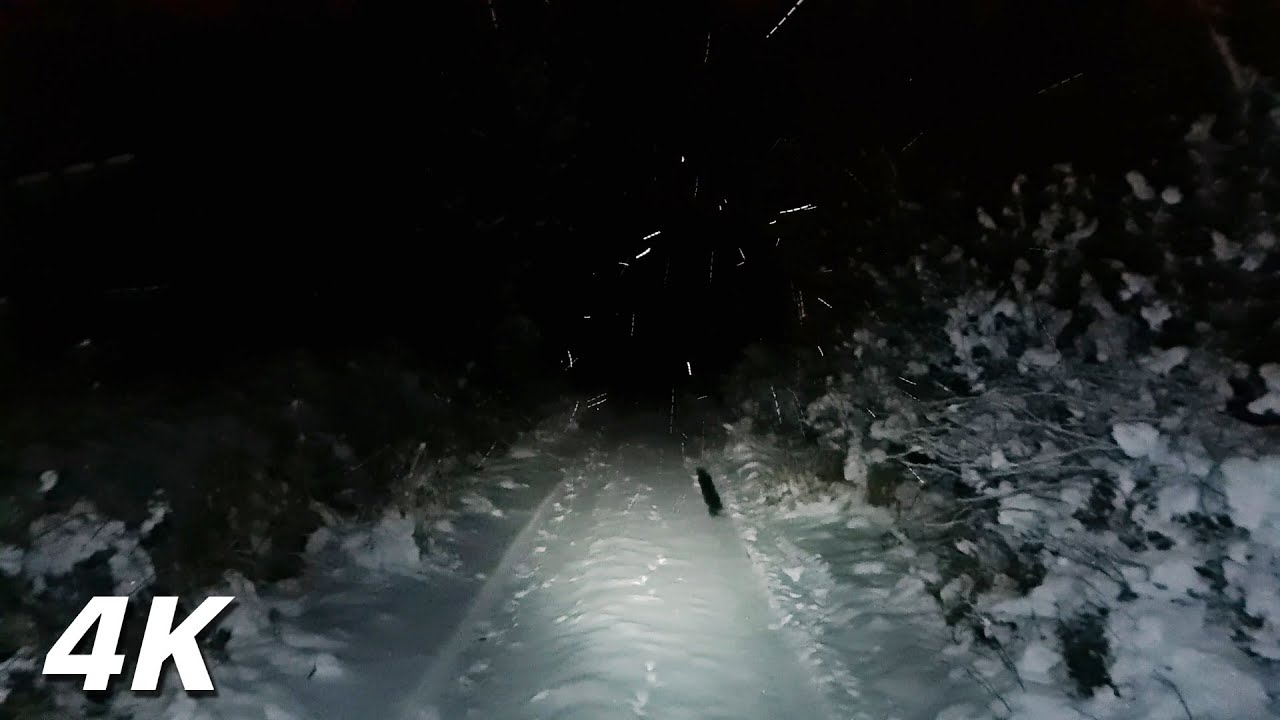 Power Outage Night Walking - Snow Storm Night Walk Without Music 4k Long Dark ASMR