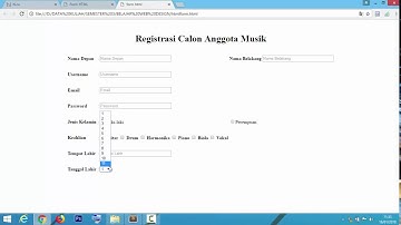 TUTORIAL HTML Membuat Form Pendaftaran