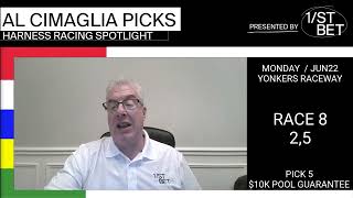Al Cimaglia: Yonkers Raceway Pick 5 Analysis | Monday, June 22, 2026