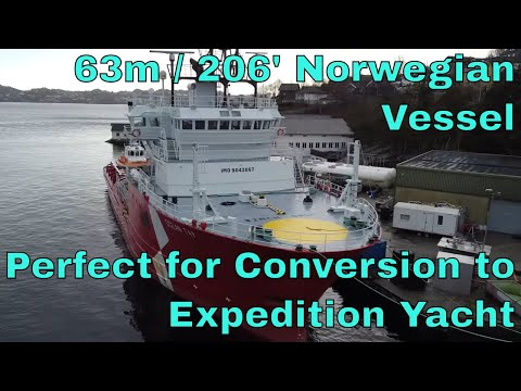 63m /206ft Technical Tour of Norwegian-built Emergency Vessel - can be an awesome Expedition Yacht.