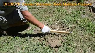 GREBSTK Pick Mattock Hoe Garden Pick Heavy Duty Pick Axe Hand Tool Forged Weeding Garden Pick