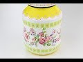 Decoupage jar - Painted jar - painted glass diy - decoupage tutorial - Decoupage for beginners