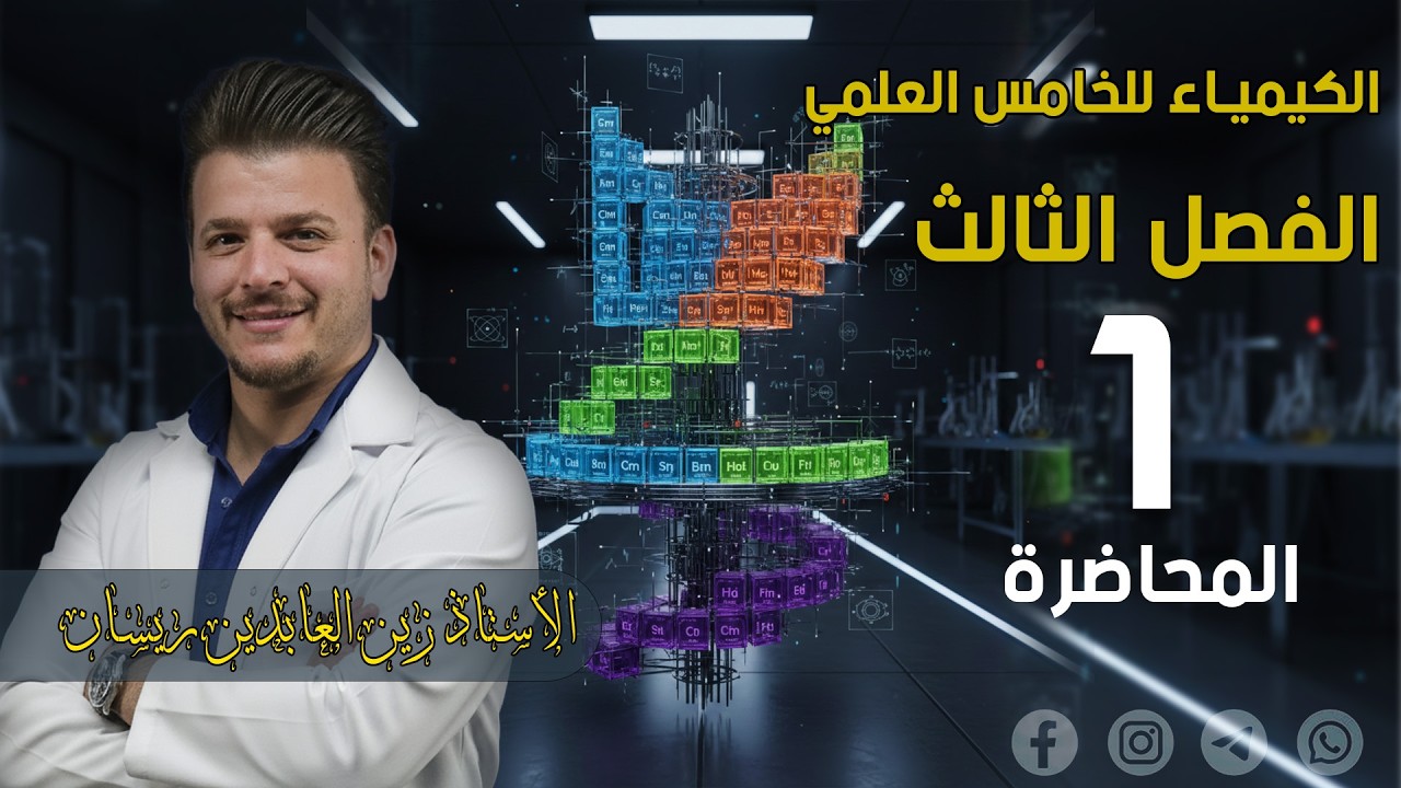 الكيمياء للخامس العلمي-الفصل الثالث-الجدول الدوري وكيمياء العناصر الانتقالية-المحاضرة الأولى-كلاميات