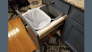 How to Build a DIY Pull Out Trash Can in a Kitchen Cabinet - Easy Kitchen DIY Project