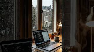Rainy Day Study Setup 🌧️ Cozy Desk, Window Rain &amp; Focus Ambience