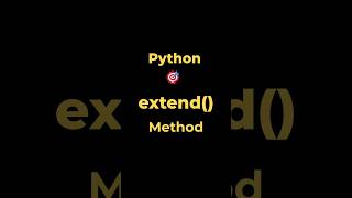 2. extend() method in List class | Python #coding #datascience