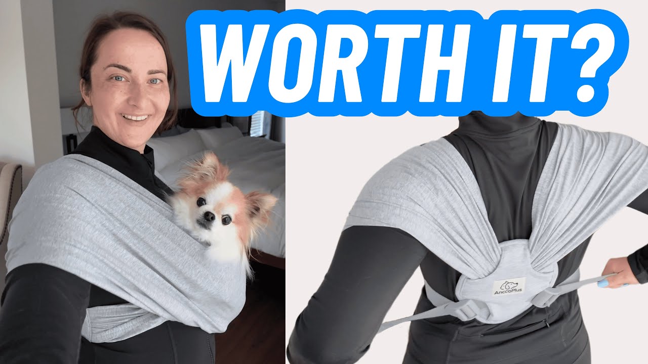 AnccoPlus Small Dog Wearing Wrap Review | Pet Sling Carrier | Hands Free Comfort, Supportive, Easy