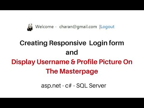 login page session masterpage username and profile image c# example