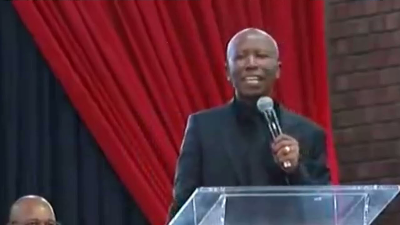 Julius Malema speaking about the strike they organized 