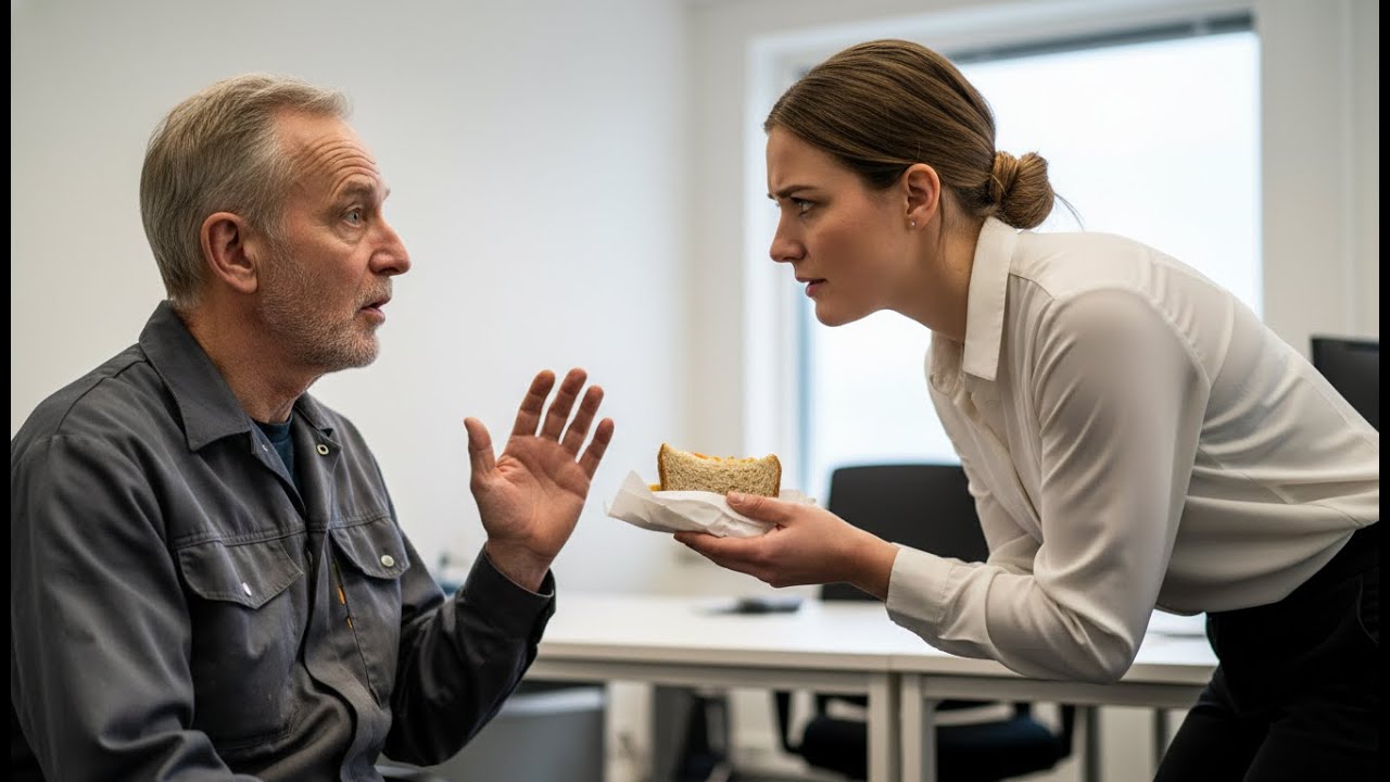 Jeg ga vaktmesteren matpakken min — Neste dag sto han i dress ved siden av sjefen og...