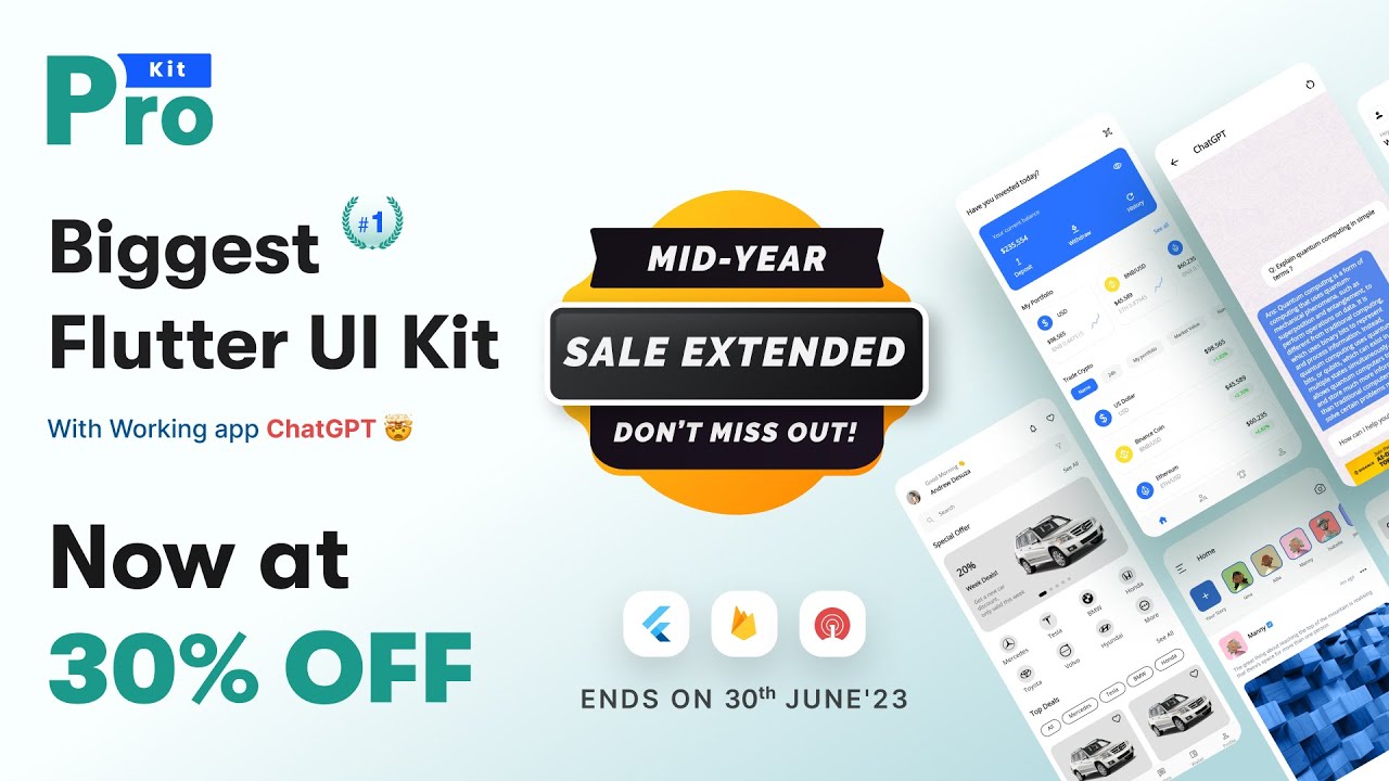 [Sale Extended] Get 30% OFF on Mid-Year Sale! Supercharge your App UI using ProKit with ChatGPT!