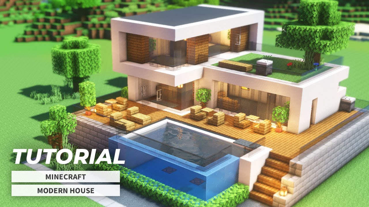 Minecraft How To Build A Cute Modern House Easy Youtube