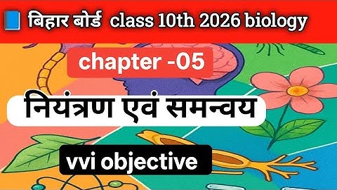 नियंत्रण एवं समन्वय कक्षा 10 || Niyantran Evam Samanvay Class 10 Objective || Class 10 Biology