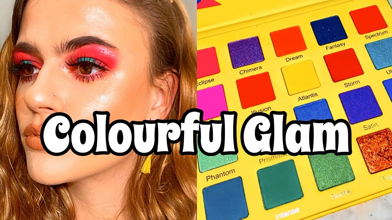 Colourful glam look for MARDI GRAS using OPV Beauty’s Rainbow Splash palette | Poppy Elizabeth